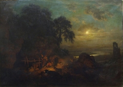 Night picture from the Roman campagna by Carl Wilhelm Müller