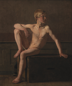 Nude Figure. Sitting Boy