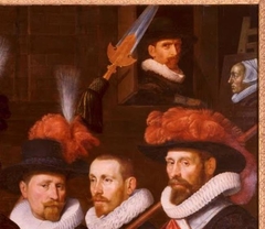 Officieren van het geel-oranje vendel van kapitein Cornelis Willemsz. van Kerchem by Joris van Schooten