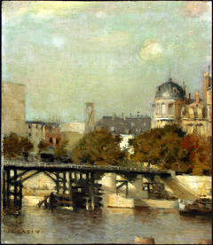 Paris Scene with Bridge by Jean-Charles Cazin