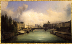 Paris vu du pont Royal (1855)