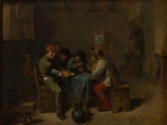 Peasants playing cards in a tavern by Adriaen Brouwer