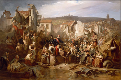 Peinture historique sur les inondations de Lyon au XIXe. by Hippolyte Lazerges