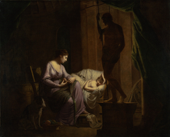 Penelope Unraveling Her Web by Joseph Wright of Derby