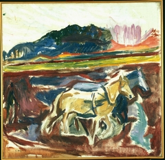 Ploughing Horses by Edvard Munch