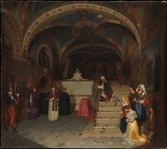 Pope Gregory XVI Visiting the Church of San Benedetto at Subiaco by Jean François Montessuy