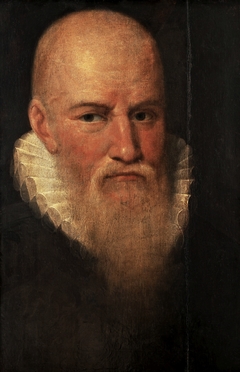 Portrait of a bald man with a beard.