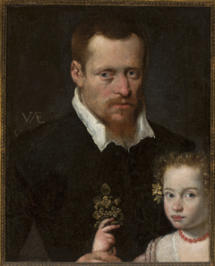Portrait of a man with his daughter