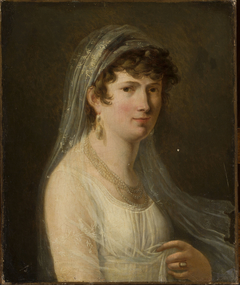 Portrait of a woman with a veil by Malarz francuski XIX wiek