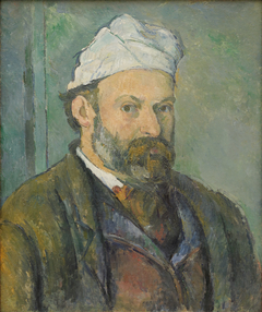 Portrait of the artist in the white cap by Paul Cézanne