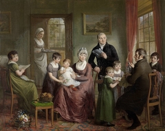 Portrait of the Family of Adriaan Bonebakker with Dirk L. Bennewitz by Adriaan de Lelie