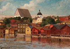 River Bank Scene from Porvoo by Albert Edelfelt