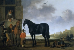 Saddling Horses by Abraham van Calraet