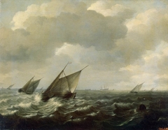 Sailing Vessels in a Strong Wind by Hendrik Martenszoon Sorgh
