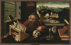 Saint Jerome meditating in his study by Anonymous