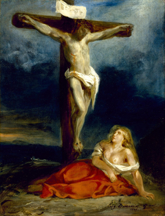 Saint Mary Magdalene at the Foot of the Cross by Eugène Delacroix