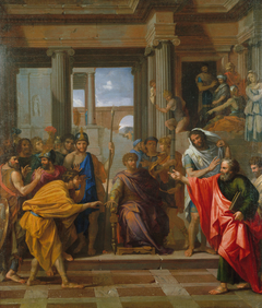 Saint Paul rend aveugle le faux prophète Barjésu Esquisse (ou réduction) pour le "may" de Notre-Dame de 1650 by Nicolas-Pierre Loir