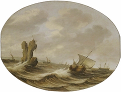 Shipping in a Breeze Off a Rock by Pieter Mulier the Elder