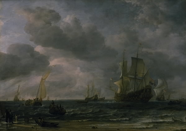 Ships in a Breeze Off the Dutch Coast