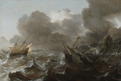 Ships in Distress on a Stormy Sea