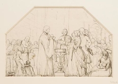 Sketch for "Baptism in Scotland" - John Phillip - ABDAG004175 by John Phillip