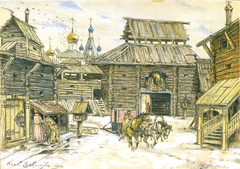 Старая Москва. У стен деревянного города