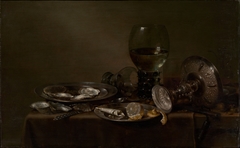 Still Life with Oysters, a Silver Tazza, and Glassware by Willem Claesz Heda