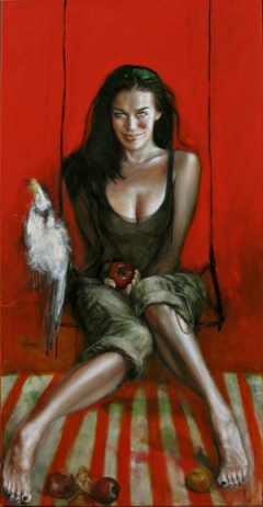Still life with supermodel and cocky by Esther Erlich