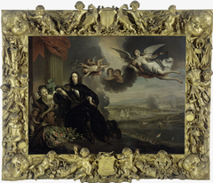 The apotheosis of Cornelis de Witt, with the raid on Chatham in the background by Jan de Baen