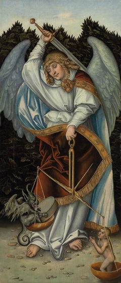 The Archangel Michael holding the Scales of Justice by Unknown Artist