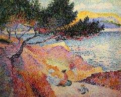 The Beach at Saint-Clair by Henri-Edmond Cross