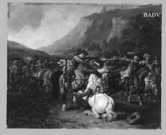 the horsemen in battle by Abraham van Calraet