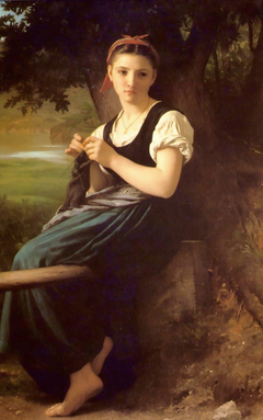 The Knitting Girl by William-Adolphe Bouguereau