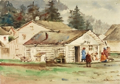 The Three Crows Market, Sitka, 1889 by Theodore J Richardson