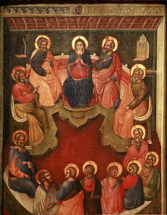 The Virgin surrounded by twelve apostles by Master of the Pesaro Crucifix