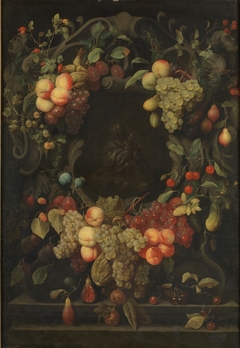 The Virgin with the Child inside a festoon of fruit