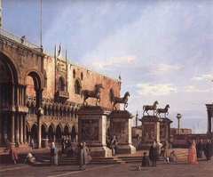 Venice: Capriccio of the Piazzetta with the Horses of San Marco by Canaletto