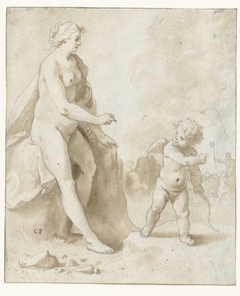 Venus en Amor by Cornelis van Poelenburch