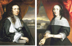 Wedding portraits of Adriaen Braets and his wife Maria van der Graeff.