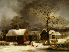 Winter Scene in New Haven, Connecticut by George Henry Durrie