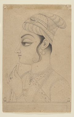 Woman Holding a Flute and Dressed as Krishna by Anonymous