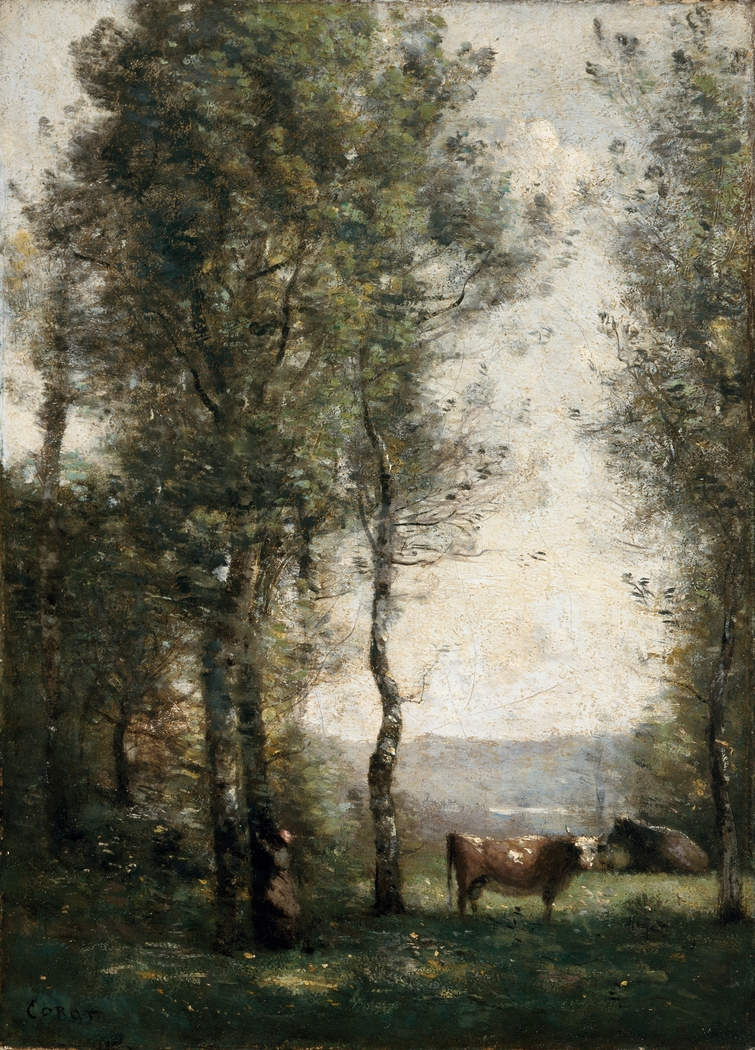 Wooded Landscape with Cows in a Clearing