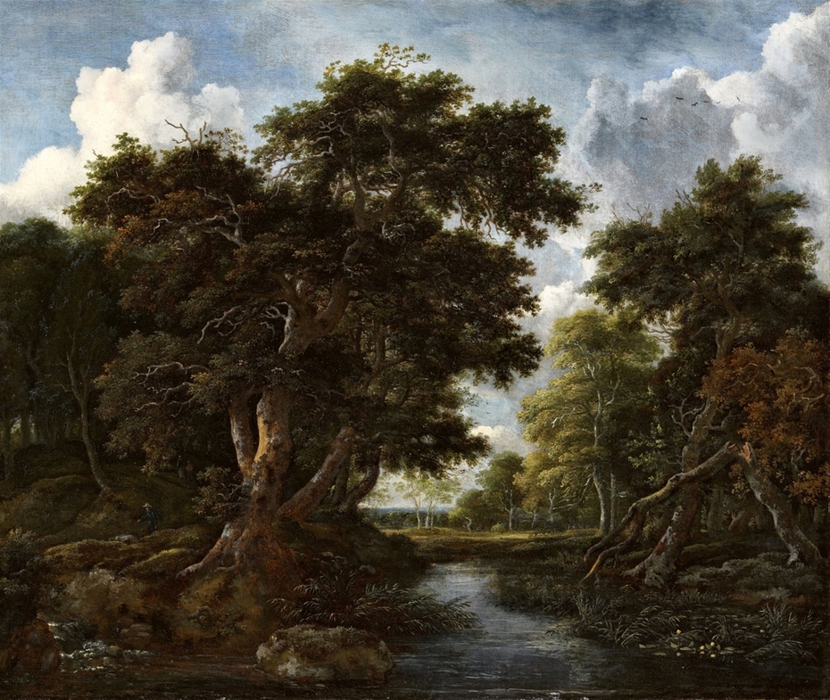 Wooded Landscape with Hunters and a River