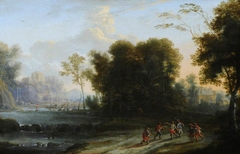 Wooded Landscape with Peasants Music-making and Dancing