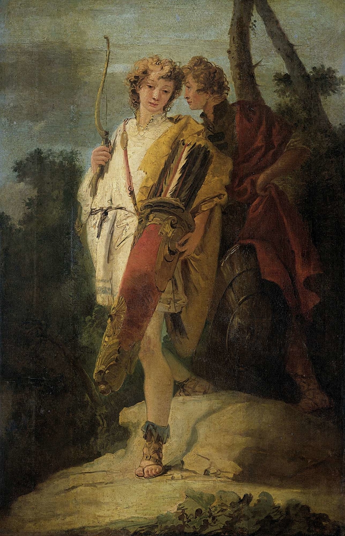 Young Man with Bow and large Quiver and his Companion with a Shield, formerly entitled Telemachus and Mentor