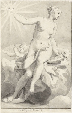 Zittende allegorische vrouwenfiguur by Hendrik van Limborch