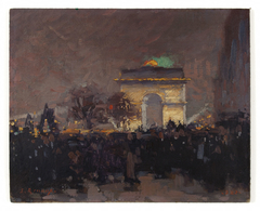 11 novembre 1920. Installation des cendres du soldat inconnu sous l'Arc de Triomphe de l'Etoile by Jules Ernest Renoux