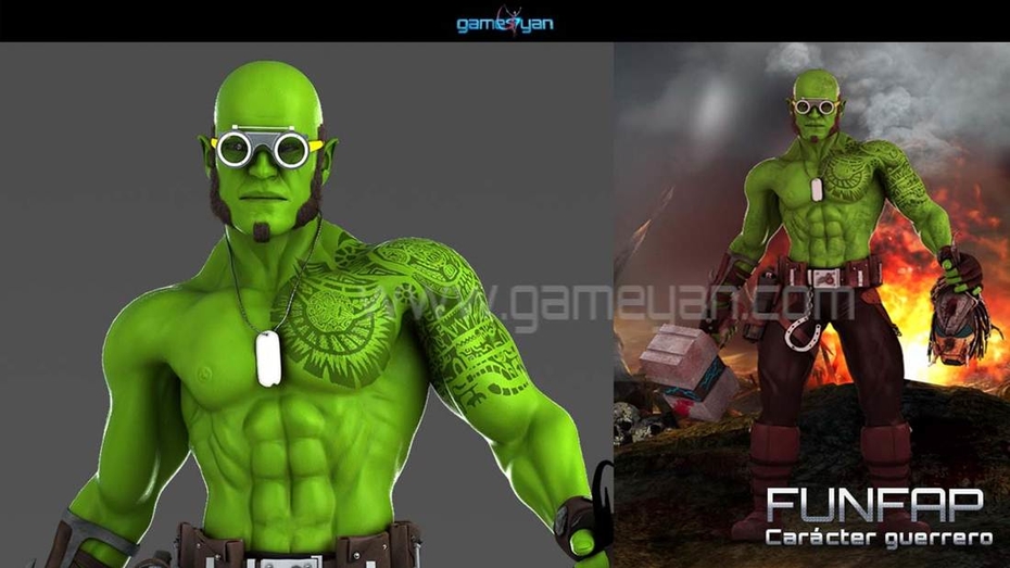 3D Funifap Warrior Game Character Modeling