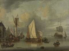 A Calm (Ships in the Harbor by Calm Weather) by Jan Claesz Rietschoof