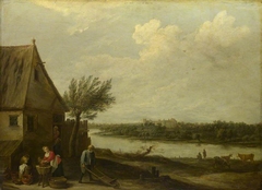 A Cottage by a River with a Distant View of a Castle by David Teniers the Younger